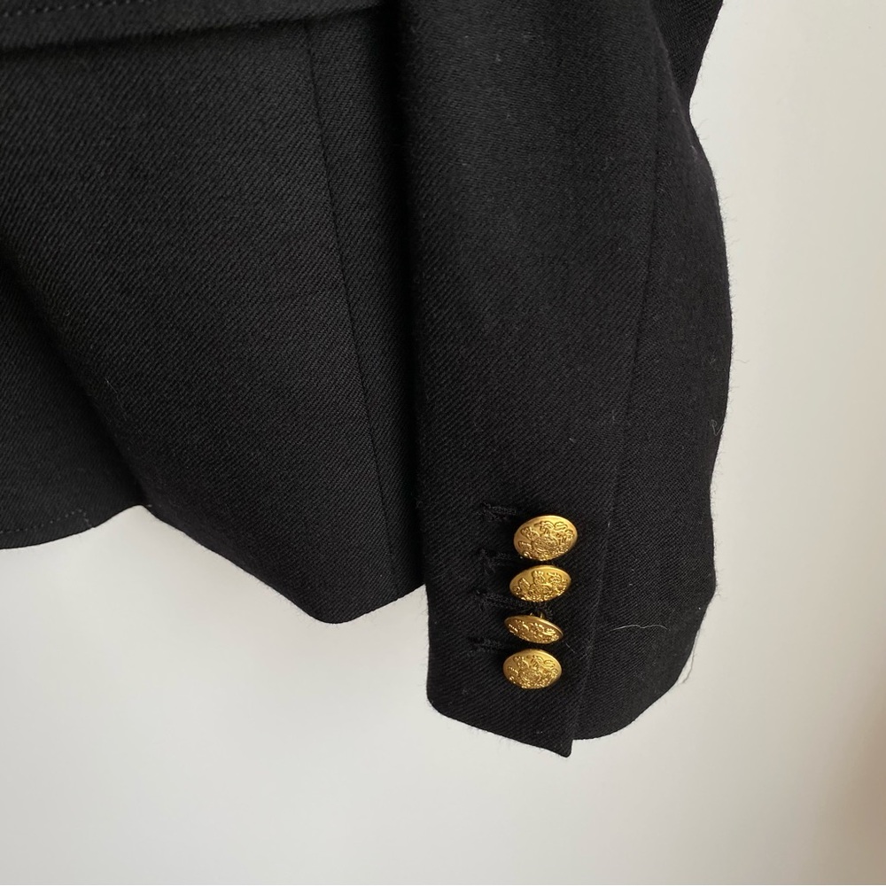 J. Crew Black Wool Blazer with Gold Buttons - Picture 6 of 9